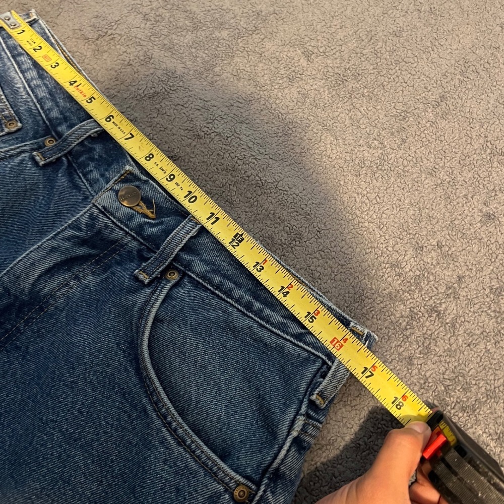 Vintage Carhartt Flannel Lined Relaxed Fit Jeans Dark Wash Blue Mens Size 33x30 - Picture 6 of 8